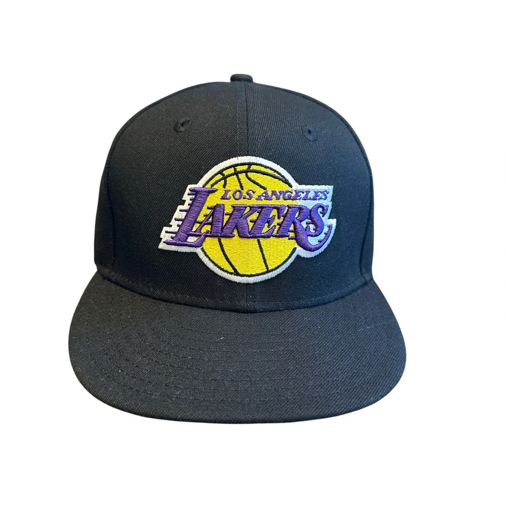 Los Angeles Lakers New Era 59FIFTY Fitted Hat Cap 7 1/2 Black Purple NBA